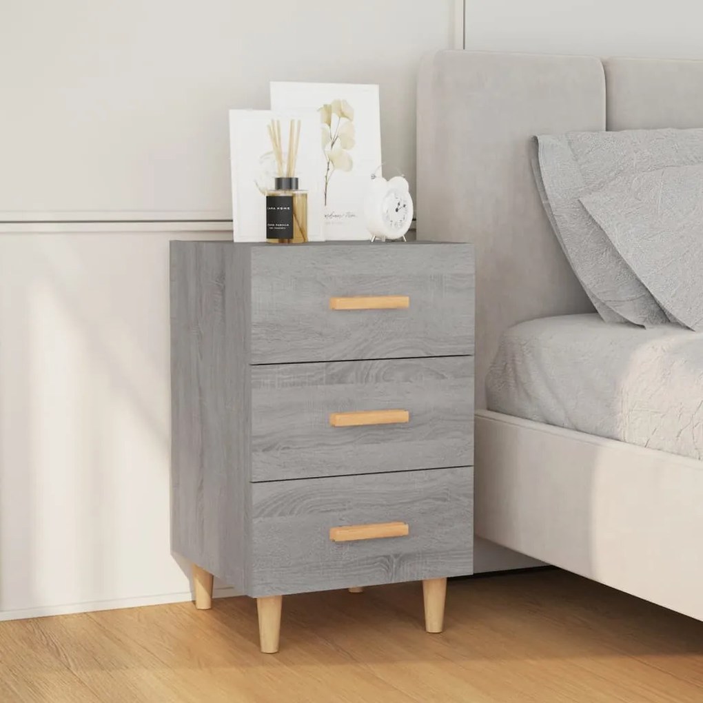 vidaXL Κομοδίνο Γκρι Sonoma 40 x 40 x 66 εκ. από Επεξεργασμένο Ξύλο