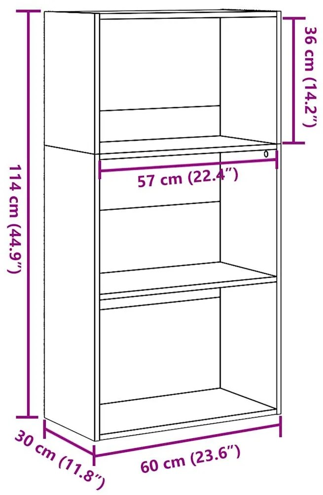 Βιβλιοθήκη Sonoma Δρυς 60x30x114 εκ. από Επεξεργασμένο Ξύλο - Καφέ