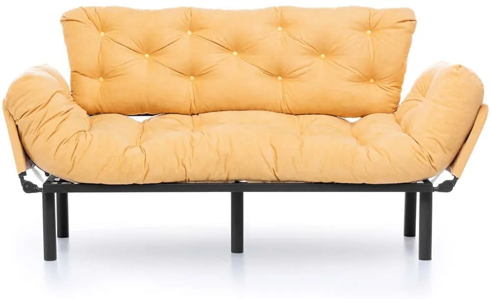 Καναπές - Κρεβάτι Τριθέσιος Nitta 859FTN1364 185x70x85cm Mustard
