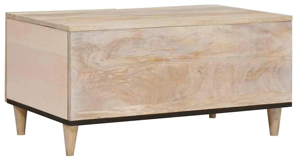 vidaXL Τραπεζάκι σαλονιού Μπεζ 80 x 50 x 40 cm Μασίφ ξύλο μάνγκο