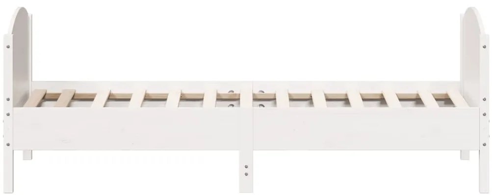 vidaXL Σκελετός Κρεβατιού Χωρίς Στρώμα Λευκό 100x200 εκ. Μασίφ Πεύκο