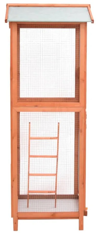vidaXL Κλουβί Πτηνού 60 x 62 x 166 εκ. από Μασίφ Ξύλο Ελάτης