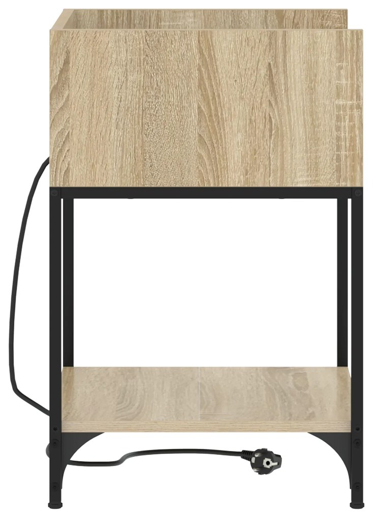 vidaXL Κομοδίνο με ράφι Sonoma Δρυς 40 x 40 x 61 εκ Επεξεργασμένο ξύλο