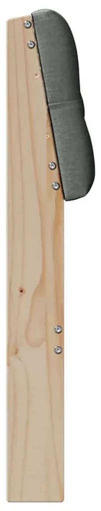 vidaXL Ταπετσαρισμένο κεφαλάρι Σκούρο Γκρι 120 cm Στερεά ξυλεία πεύκου