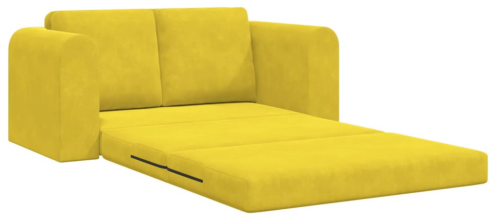 vidaXL Καναπές Δαπέδου 2 σε 1 Κίτρινος 148x71x83 εκ. Βελούδο