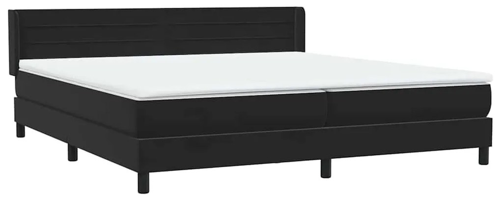 Κρεβάτι Boxspring με Στρώμα Μαύρο 200x210 εκ. Βελούδινο - Μαύρο