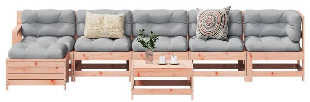 Σαλόνι Κήπου Σετ 7 Τεμαχίων από Μασίφ Ξύλο Ψευδοτσούγκας