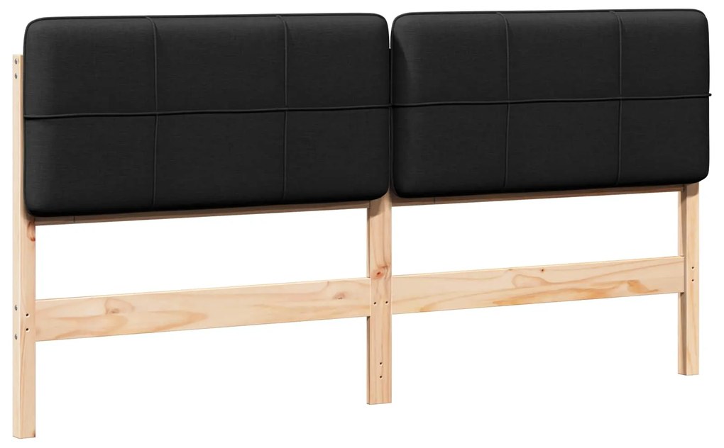 vidaXL Ταπετσαρισμένο κεφαλάρι με κεφαλάρι Καφέ και Μαύρο 200 cm