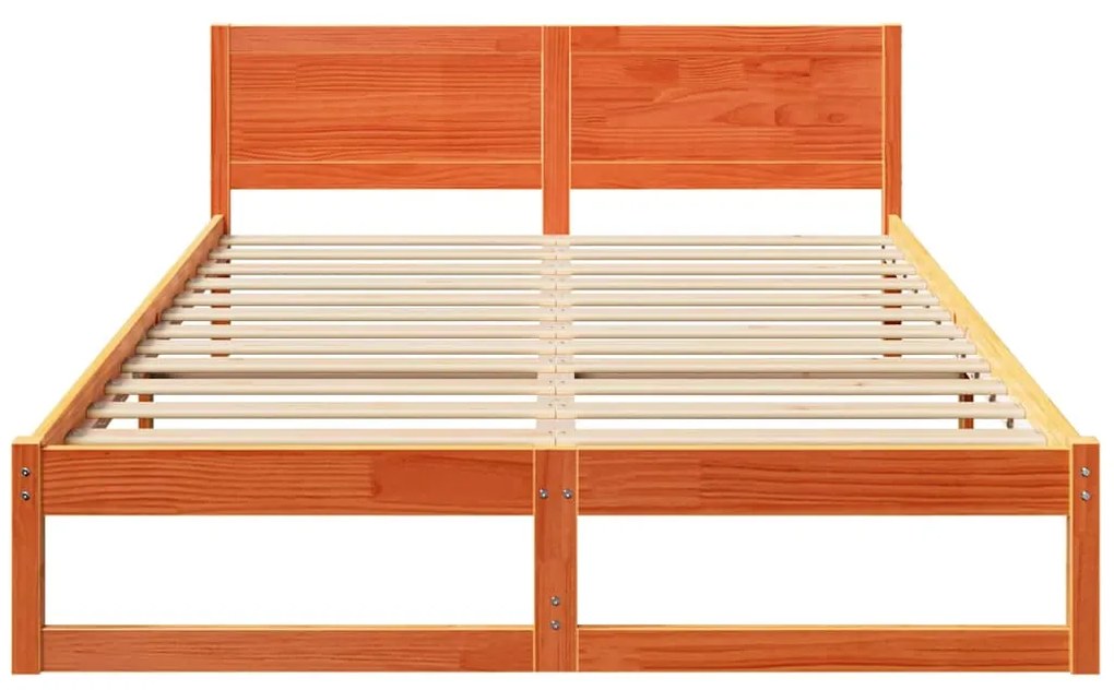 vidaXL Σκελετός Κρεβατιού Καφέ 140 x 200 cm Μασίφ ξύλο πεύκου