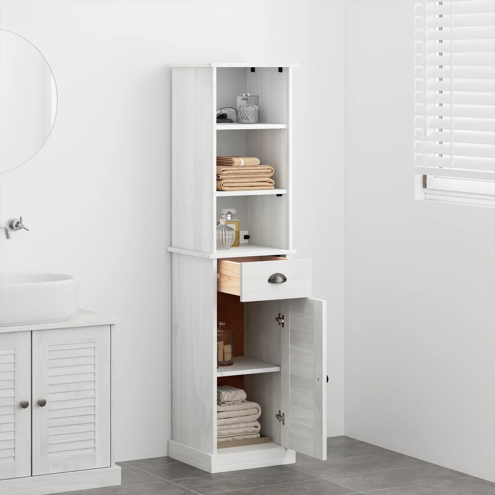 vidaXL Σετ Επίπλων Μπάνιου 2 pcs Καφέ και Λευκό 37 x 34 x 150 εκ