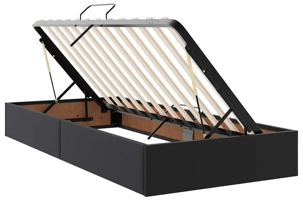 vidaXL Κρεβάτι με αποθηκευτικό χώρο και στρώμα Μαύρο 200 x 200 cm