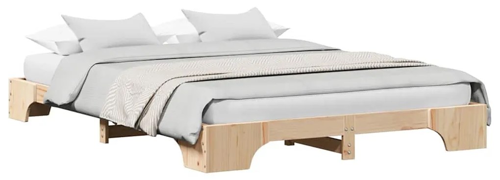 vidaXL Σκελετός Κρεβατιού Φυσικό 140 x 200 cm Στερεά ξυλεία πεύκου