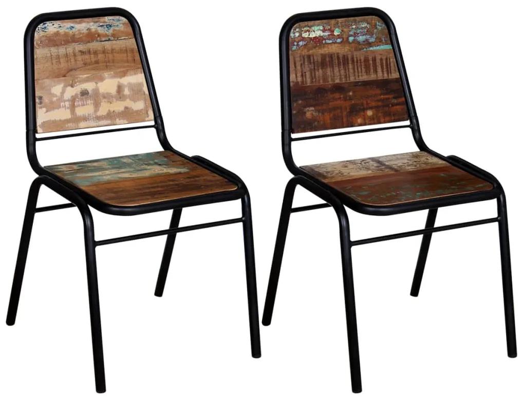 Καρέκλες Τραπεζαρίας 2 τεμ. από Μασίφ Ανακυκλωμένο Ξύλο