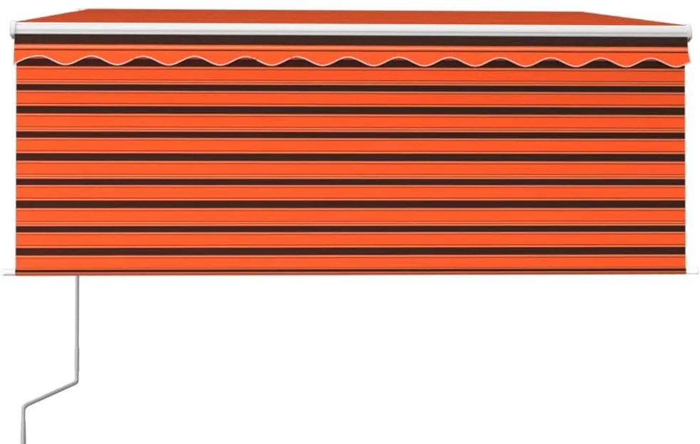 vidaXL Τέντα Συρόμενη Αυτόματη με Σκίαστρο Πορτοκαλί/Καφέ 3 x 2,5 μ