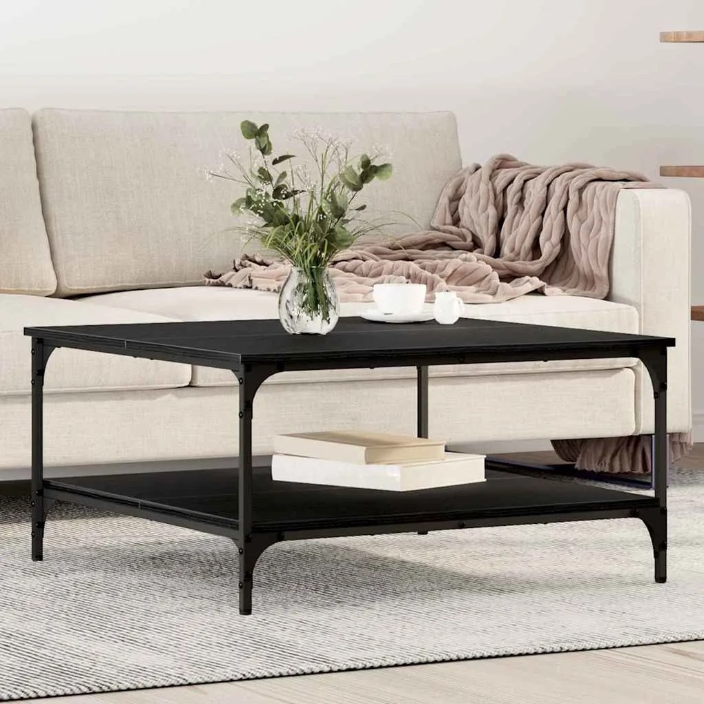 vidaXL Τραπεζάκι σαλονιού Μαύρη δρυς 80 x 80 x 40 cm