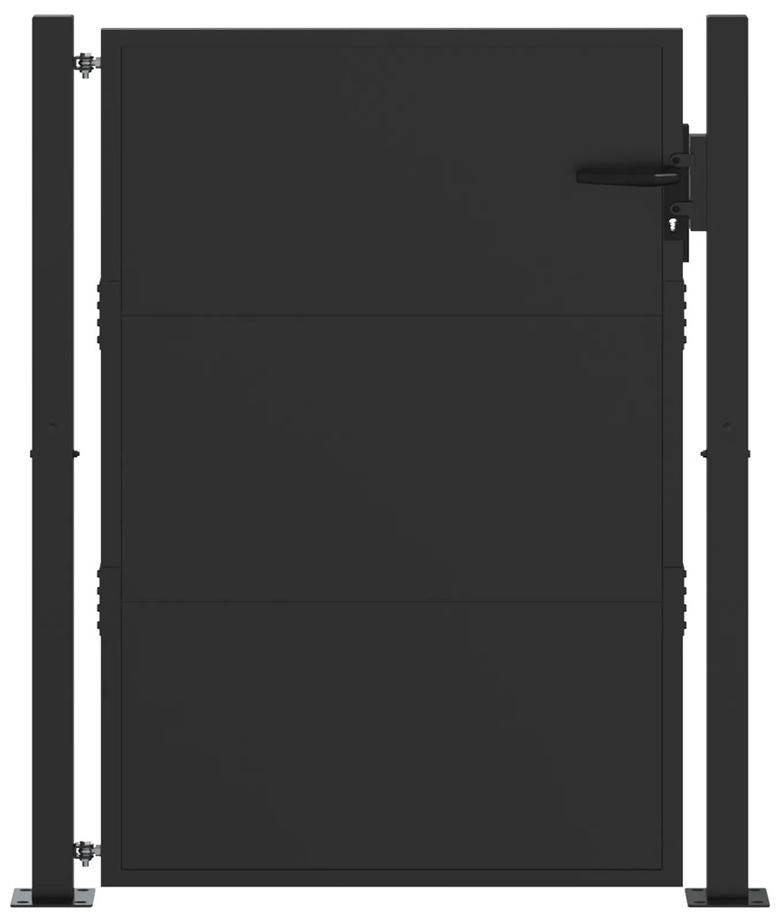 vidaXL Πύλη Κήπου Μαύρο 100 x 125 cm Ατσάλι με Επικάλυψη Πούδρας