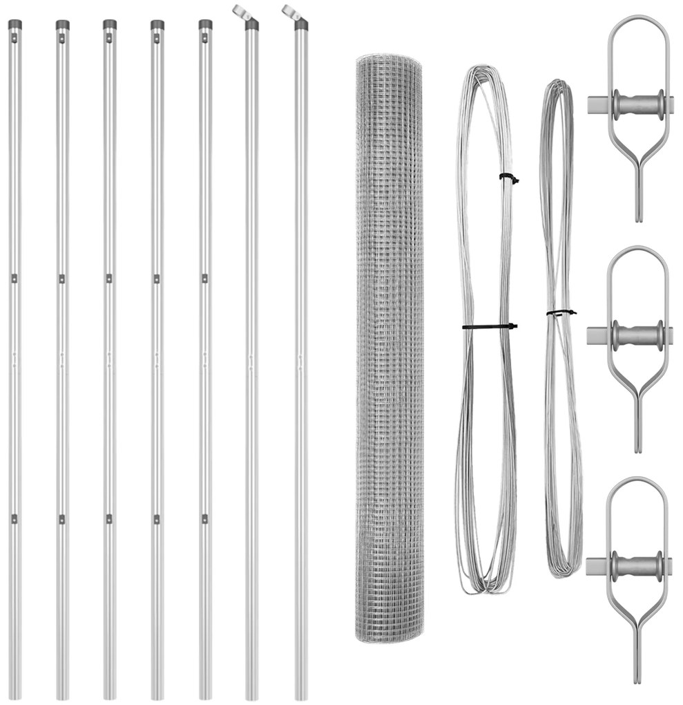 vidaXL Φράκτης Welded Wire με 7 Πόδια 1.4x10 m Γαλβανισμένο Ατσάλι