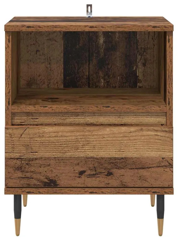 vidaXL Κομοδίνο 2 pcs Παλιό ξύλο 40 x 35 x 50 εκ. Επεξεργασμένο ξύλο