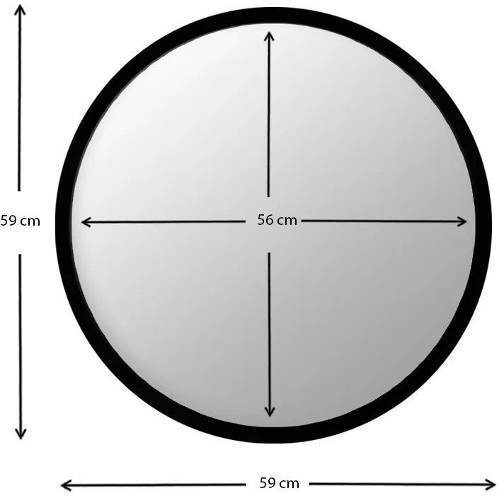 Καθρέπτης τοίχου Glob Μegapap χρώμα μαύρο 59x2x59εκ.