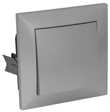 Διακόπτης Μονός Αλέ Ρετούρ 10A Πλήρης Lumen-15-0206-Ασημί 15-0206