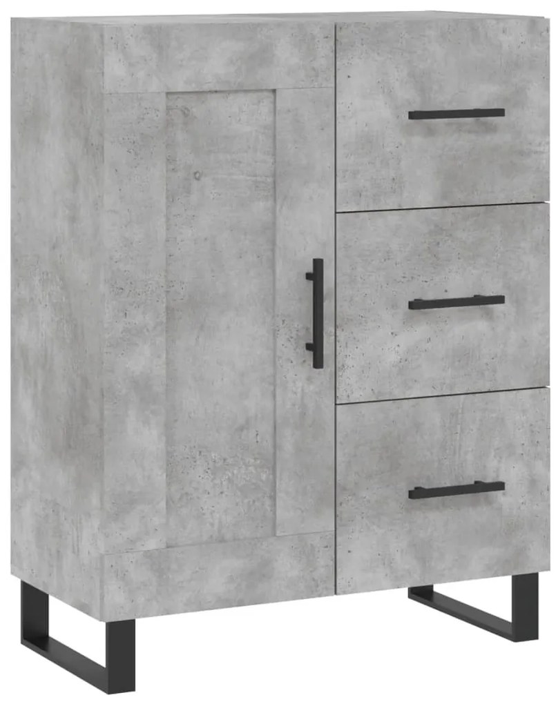 vidaXL Ντουλάπι Γκρι Σκυροδέματος 69,5x34x180 εκ. Επεξεργασμένο Ξύλο