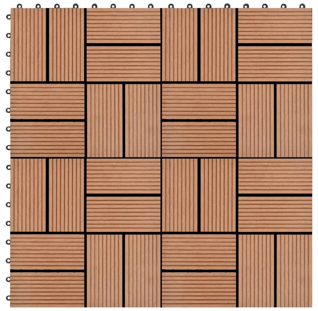 vidaXL Πλακάκια Deck 11 τεμ. Καφέ 30 x 30 εκ. 1 μ² από WPC