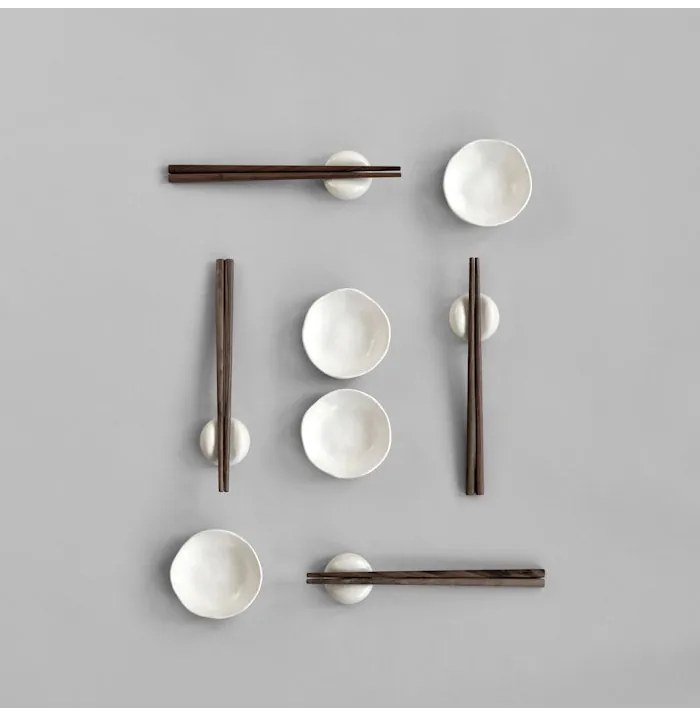 Native Sushi Set - Κεραμικό Άσπρο Birch Σετ 8 τμχ H2,5 x W4,5 x L4,5 cm &amp; H3 x W7,8 x L8 cm 101 COPENHAGEN