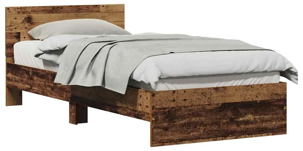 vidaXL Σκελετός Κρεβατιού Παλαιό ξύλο 90 x 200 cm Επεξεργασμένο ξύλο