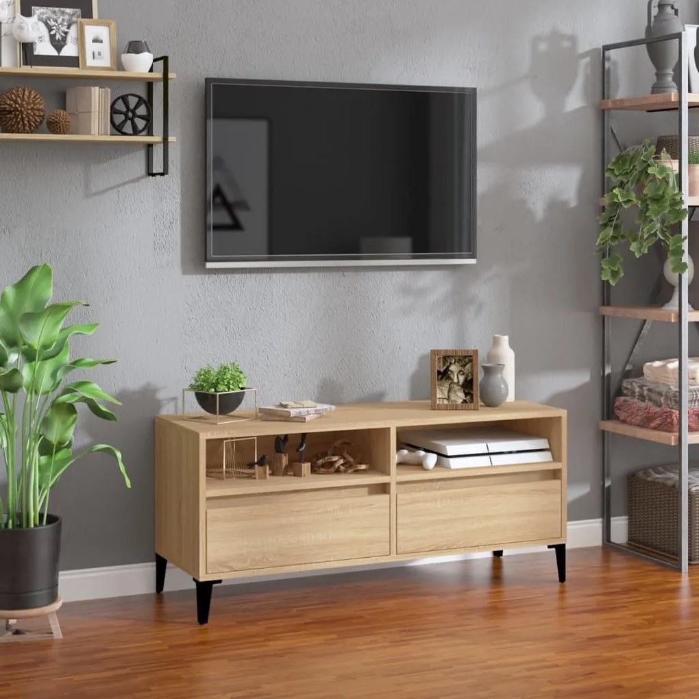 vidaXL Έπιπλο Τηλεόρασης Sonoma Δρυς 100 x 34,5 x 44,5 εκ. Επεξ. Ξύλο