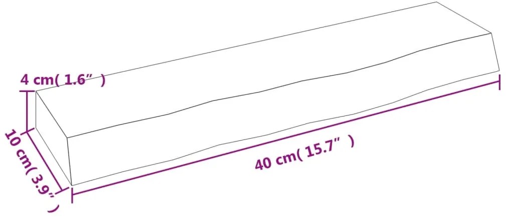 vidaXL Ράφι Τοίχου Ανοιχτό Καφέ 40x10x4 εκ. Επεξεργ. Μασίφ Ξύλο Δρυός