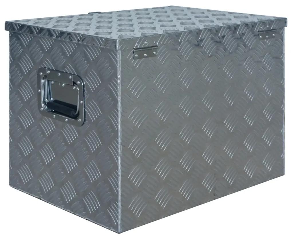 vidaXL Κουτί Αποθήκευσης Ασημί 610 x 430 x 455 εκ. Αλουμινίου