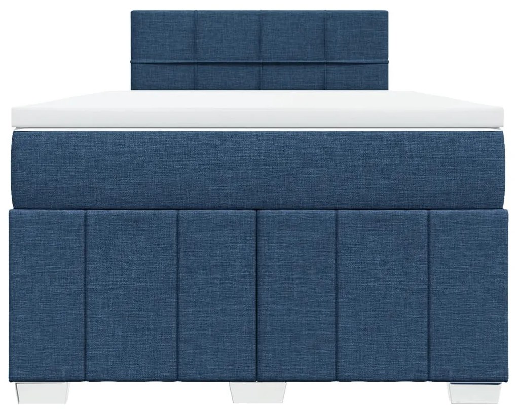 vidaXL Κρεβάτι Boxspring με Στρώμα Μπλε 120x200 εκ. Υφασμάτινο