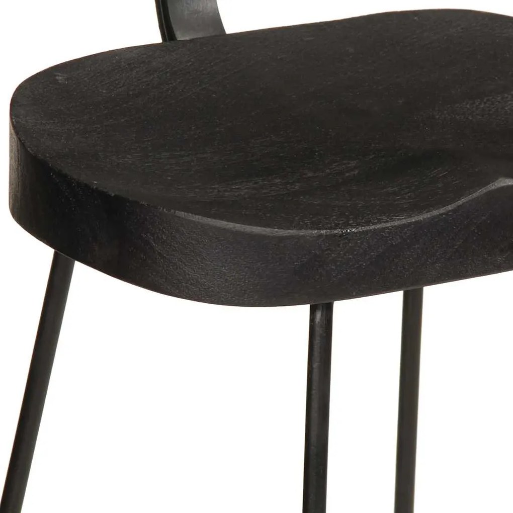Bar Stools 2 τεμάχια Μαύρο 49x43x103 cm Στερεό ξύλο Mango 4013515