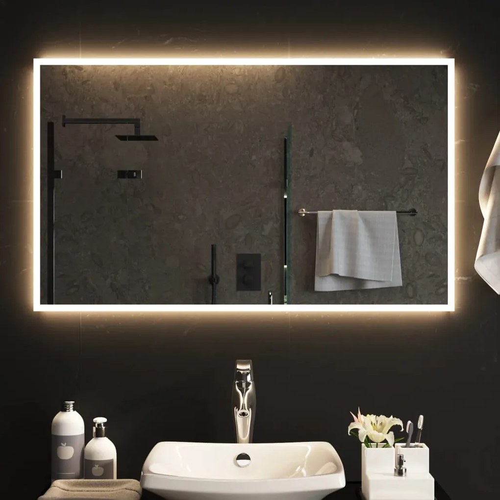 vidaXL Καθρέφτης Μπάνιου με LED 60x100 εκ.