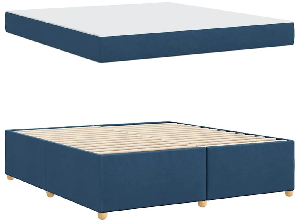 vidaXL Σκελετός Κρεβατιού με στρώμα Μπλε 180 x 200 cm ύφασμα
