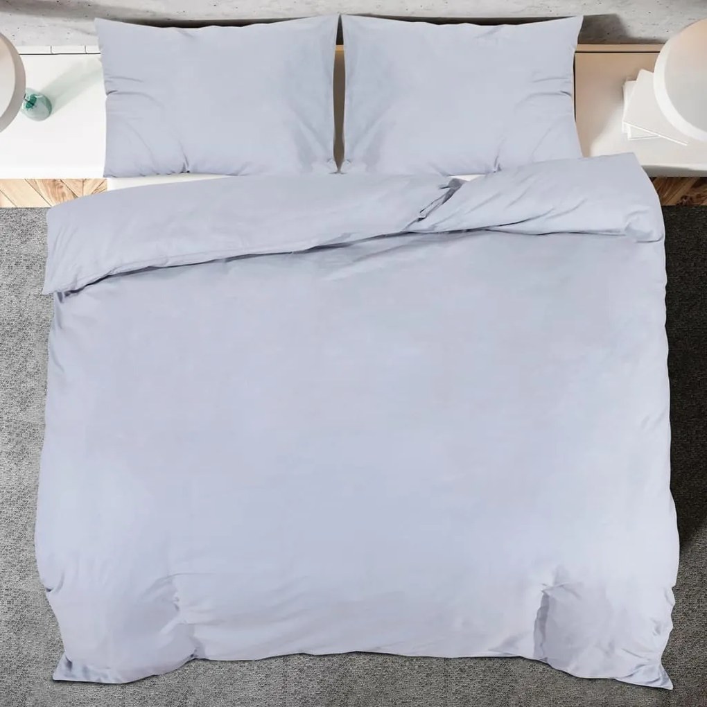 vidaXL Σετ Παπλωματοθήκη  Γκρι 155x220 cm Βαμβακερό