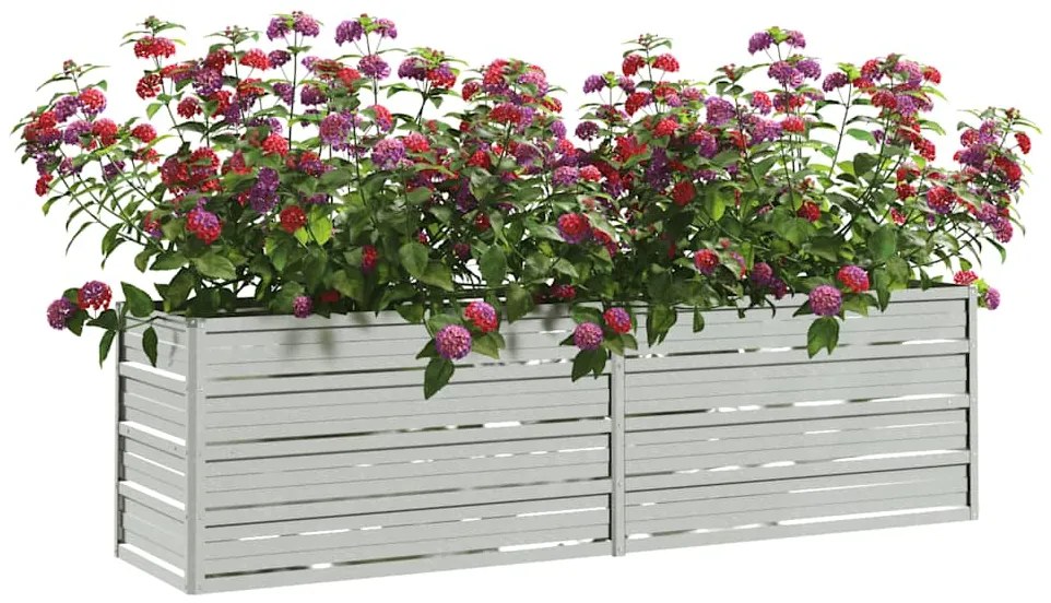 vidaXL Ζαρντινιέρα Υπερυψωμένη Ασημί 160x40x45 εκ. Γαλβανισμ. Χάλυβας