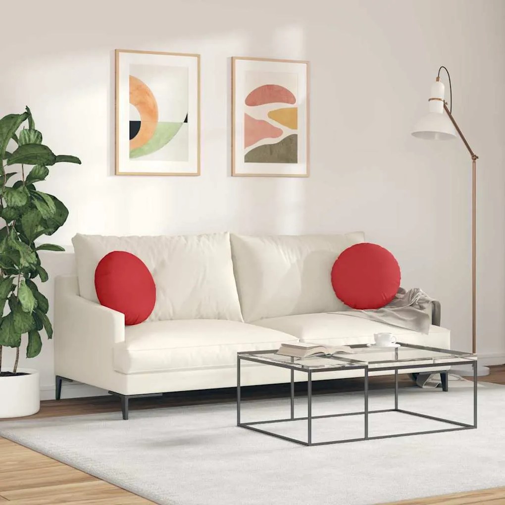 vidaXL Μαξιλάρια καθισμάτων 2 pcs Κόκκινο Ø40 x 13 εκ ύφασμα