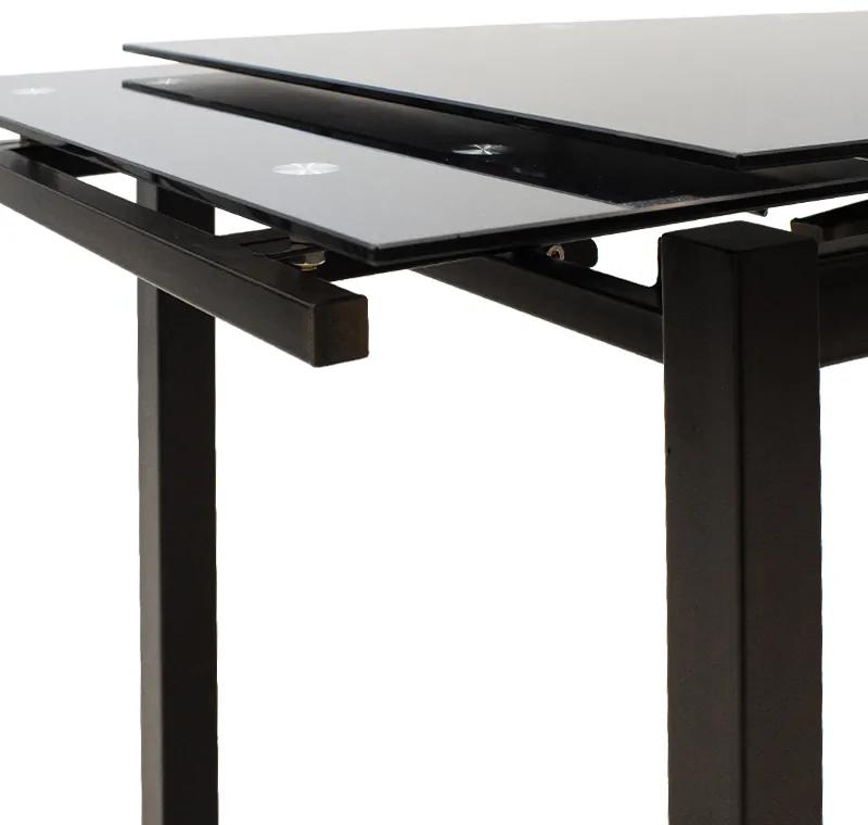 Τραπέζι επεκτεινόμενο Finn pakoworld γυάλινο 8χιλ μαύρο 110-170x70x75εκ - Γυαλί - 101-000013