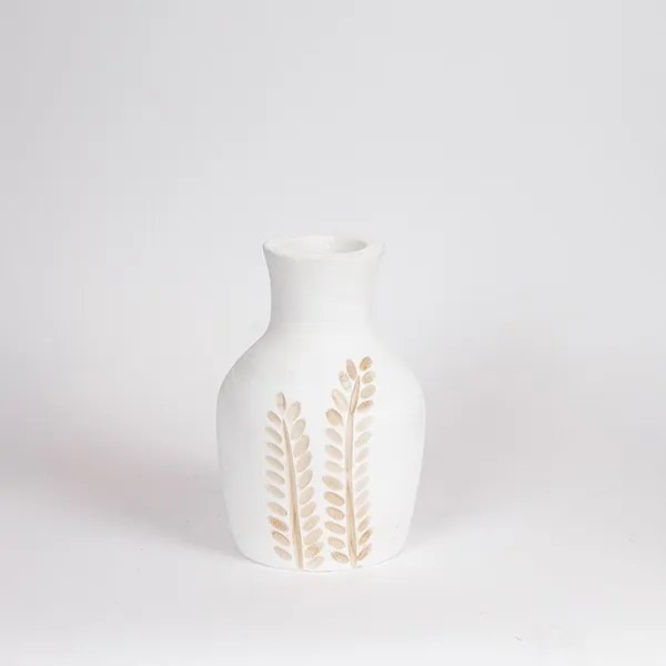 Βάζο Ξύλινο Λευκό-Natural 15x15x25εκ. ESTHETI 819-00681