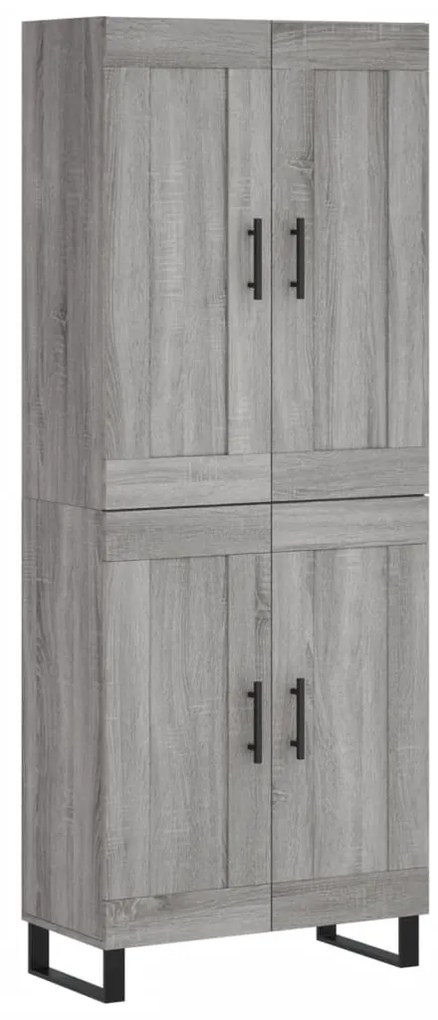 vidaXL Ντουλάπι Γκρι Sonoma 69,5 x 34 x 180 εκ. Επεξεργασμένο Ξύλο