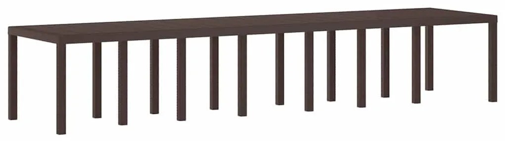 vidaXL Σέτ φαγητού για κήπο 15 pcs Καφέ Rattan Polt