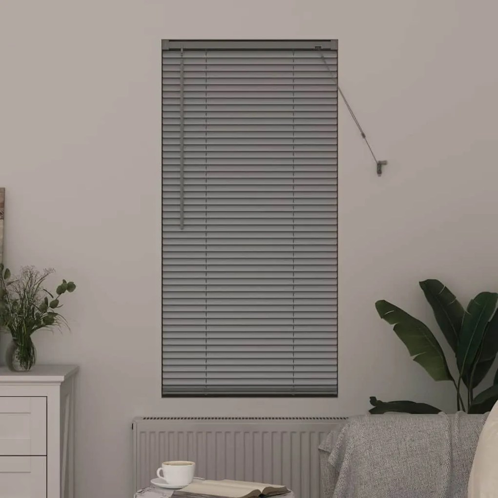 vidaXL Ρολό Παραθύρου με κουρτίνες Ασημί 80 x 130 εκ Αλουμίνιο