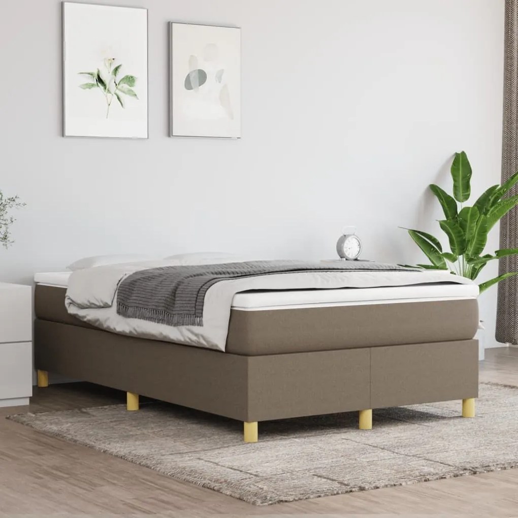 ΚΡΕΒΑΤΙ BOXSPRING ΜΕ ΣΤΡΩΜΑ TAUPE 120X200 ΕΚ. ΥΦΑΣΜΑΤΙΝΟ 3144510