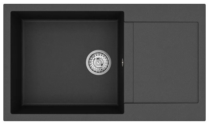 Helika Tesa SQT 104 Ένθετος Γρανιτένιος Νεροχύτης Μ86xΠ50cm Μαύρος