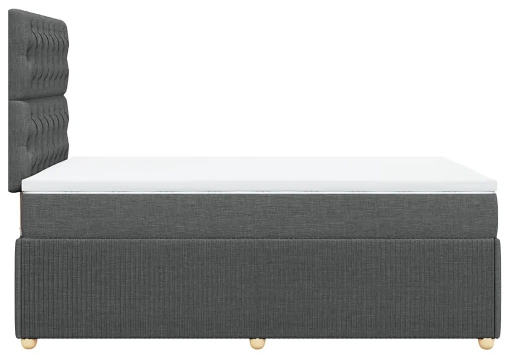 Κρεβάτι Boxspring με Στρώμα Σκούρο Γκρι 120x190 εκ Υφασμάτινο 3292003