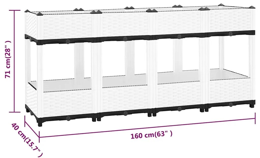 vidaXL Ζαρντινιέρα 160 x 40 x 71 εκ. από Πολυπροπυλένιο