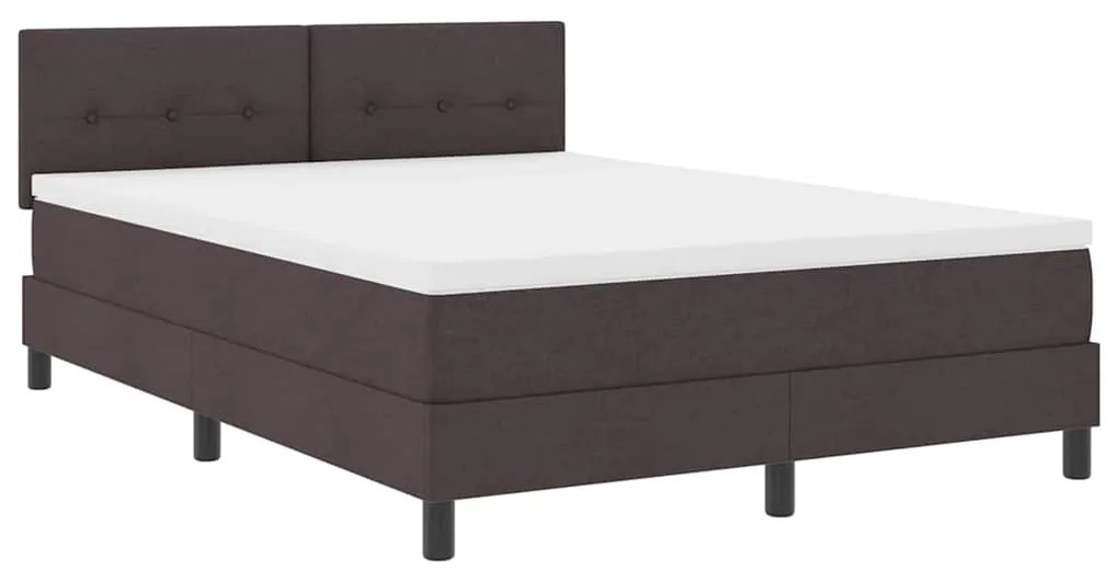 vidaXL Κρεβάτι box spring με στρώμα Σκούρο Καφέ 160 x 200 cm ύφασμα