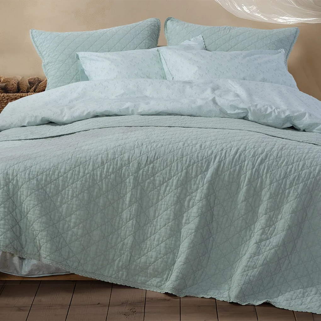 Κουβερλί Υπέρδιπλο (230x240) Nef-Nef Homeware Serenity Bruno Mint
