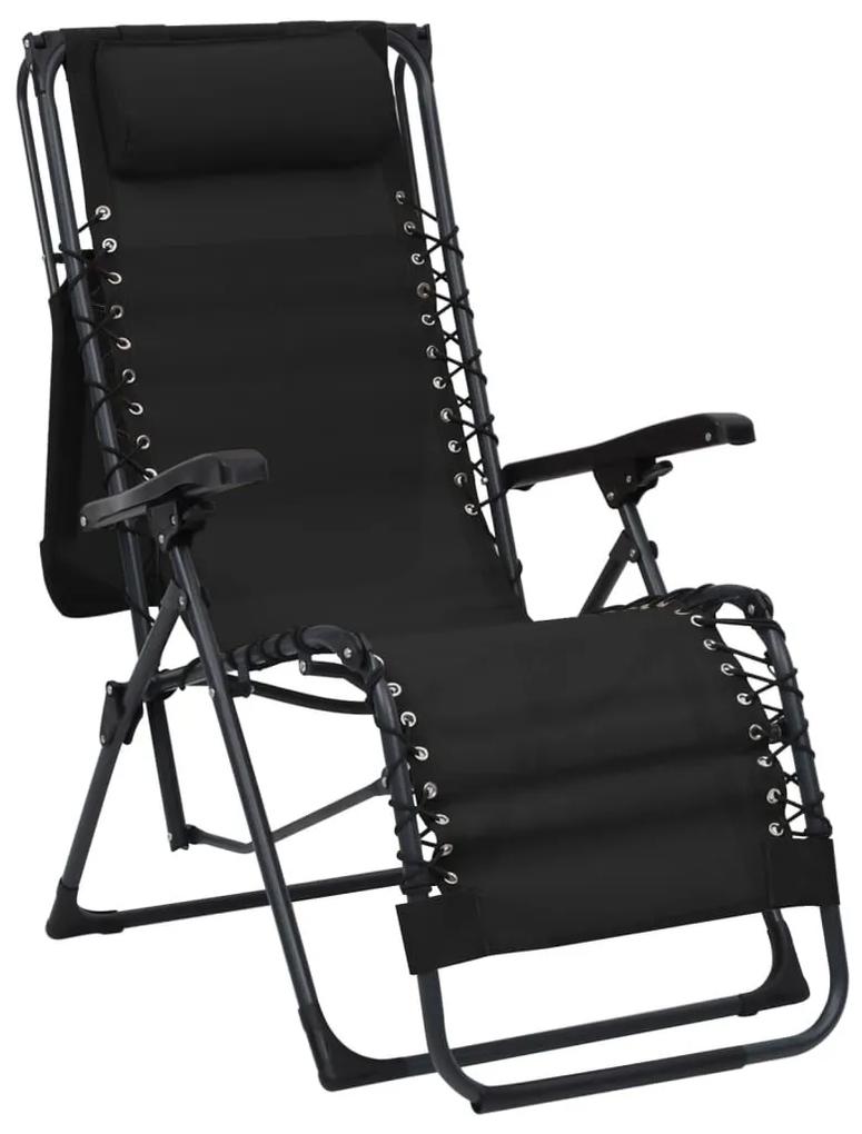 Καρέκλες Εξ. Χώρου Πτυσσόμενες 2 τεμ. Μαύρες από Textilene - Μαύρο